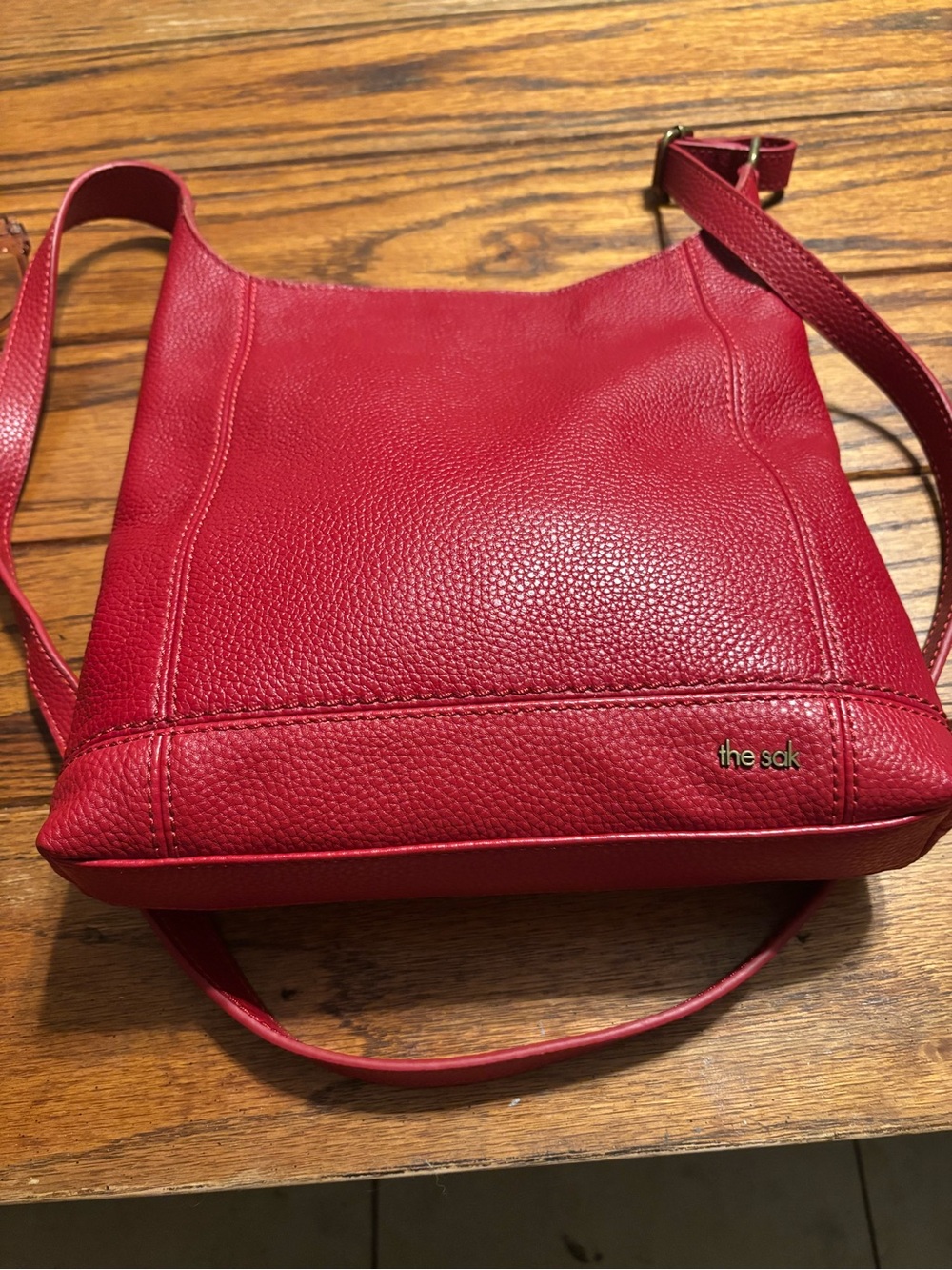 The Sak De Young Pebbled Red Leather Crossbody Bag - Picture 6 of 11